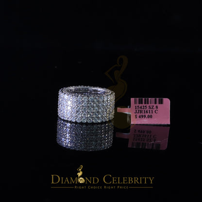 DiamondCelebritees 925 Cubic Zirconia 22.50ct White 925 Sterling Silver Eternity Men's Ring Size 10