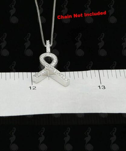 DiamondCelebritees White Ribbon Shape Pendant 925 Sterling Silver with 0.26ct Cubic Zirconia stone
