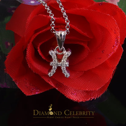 DiamondCelebritees 0.34ct Cubic Zirconia White Silver PISCES MARCH Month Pendant Men's & Women's
