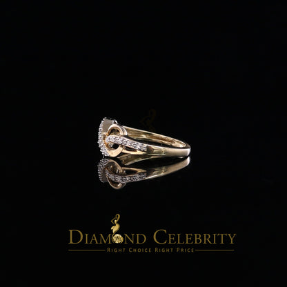 DiamondCelebritees Real Diamond 0.15 CT Womens Sterling Silver Yellow Infinity Engagement Ring SZ 7