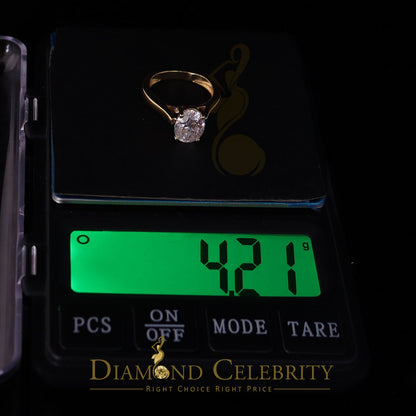 King Of Blings  10K Yellow Gold 2.00CT VVS' 'FL' D clr Oval Cut Solitaire Moissonite Ring S/7