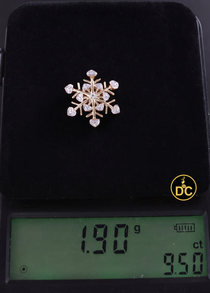 DiamondCelebritees  925 Sterling Silver Genuine 0.01ct Diamond Snowflake Cluster Pendant Necklace
