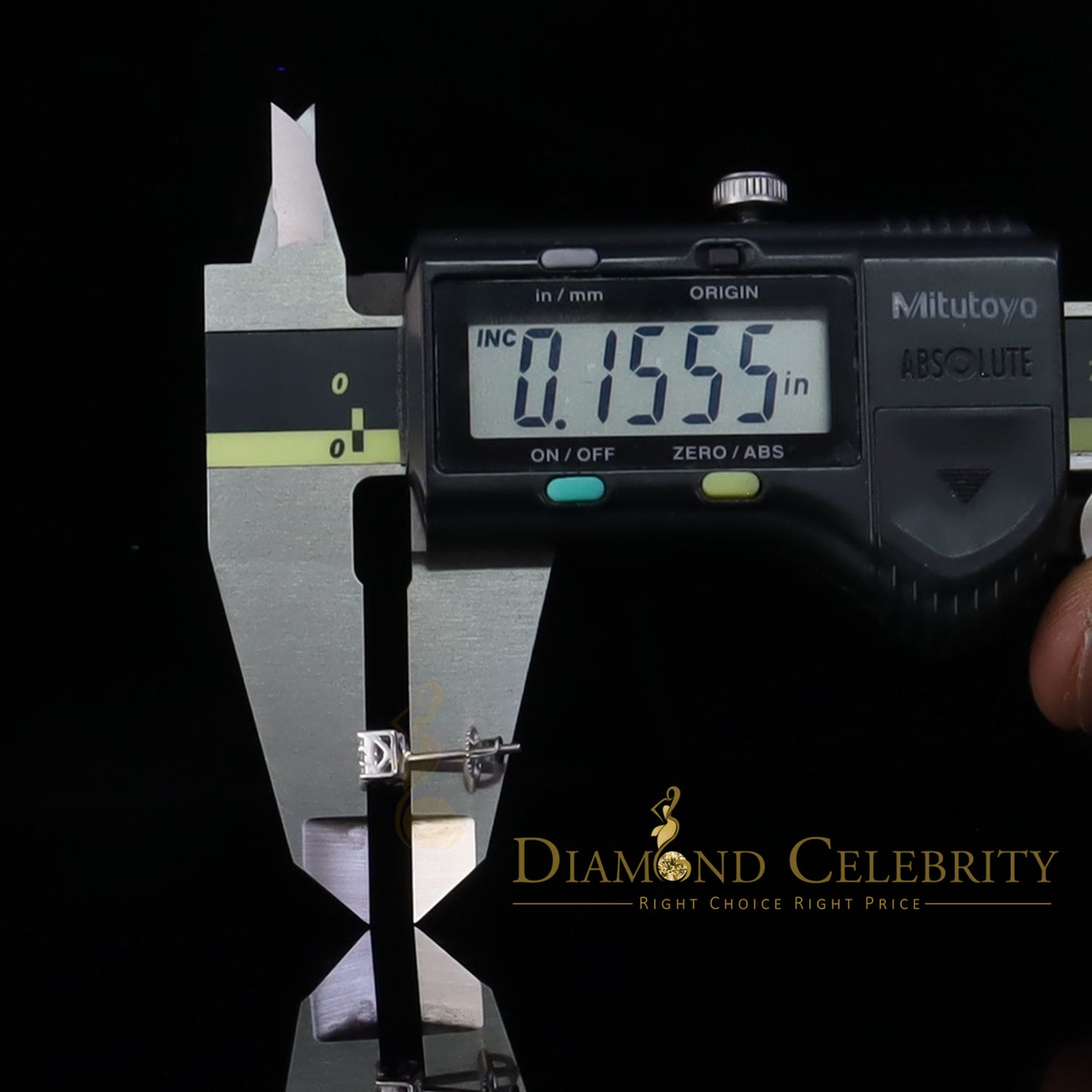 DiamondCelebritees  0.55ct Cubic Zirconia 925 White Sterling Silver Women's Hip Hop Square Earrings