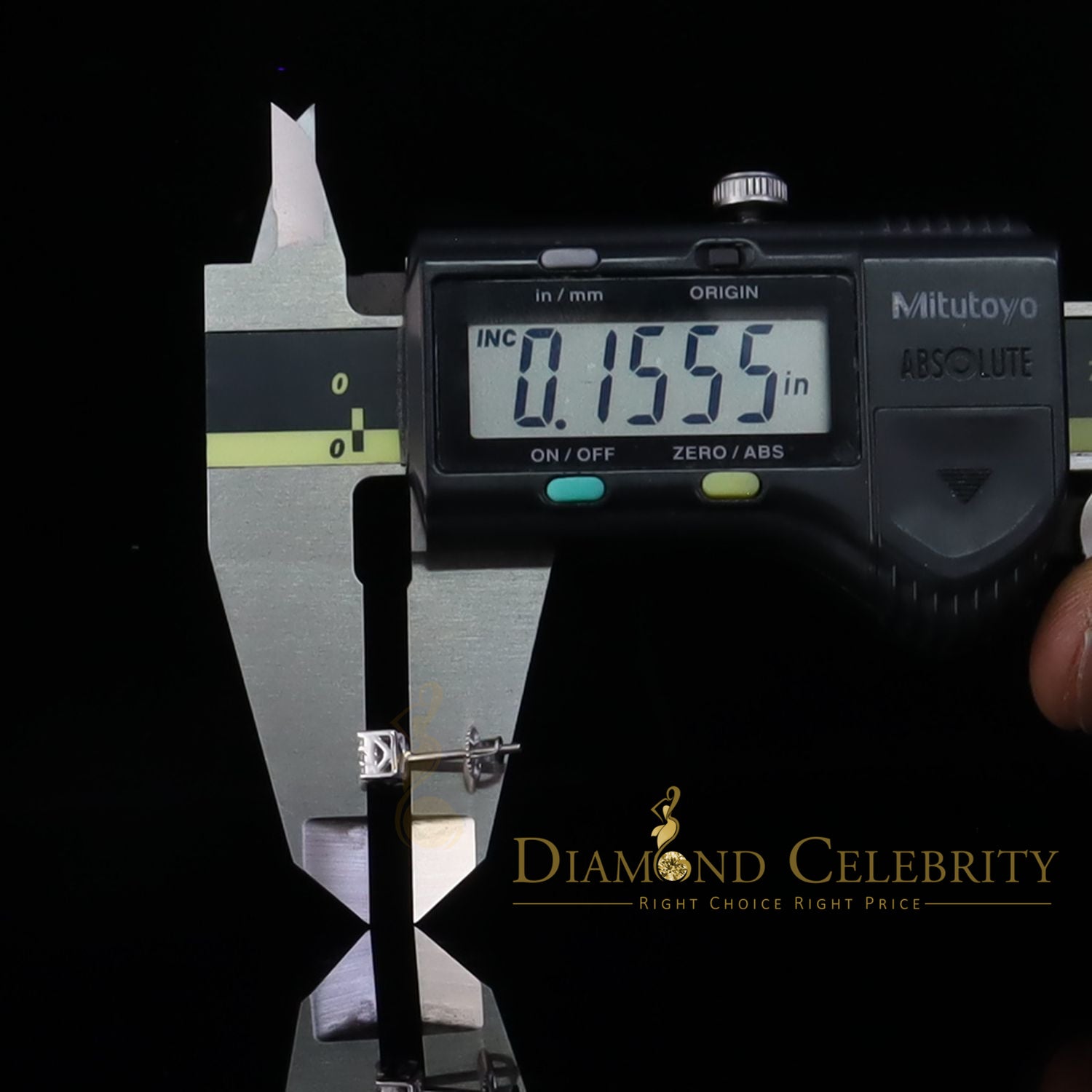 DiamondCelebritees  0.55ct Cubic Zirconia 925 White Sterling Silver Women's Hip Hop Square Earrings