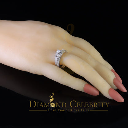 DiamondCelebritees 1.59ct Cubic Zirconia White Sterling Silver Men's/ Women 2PC Bridal Rings Size 7