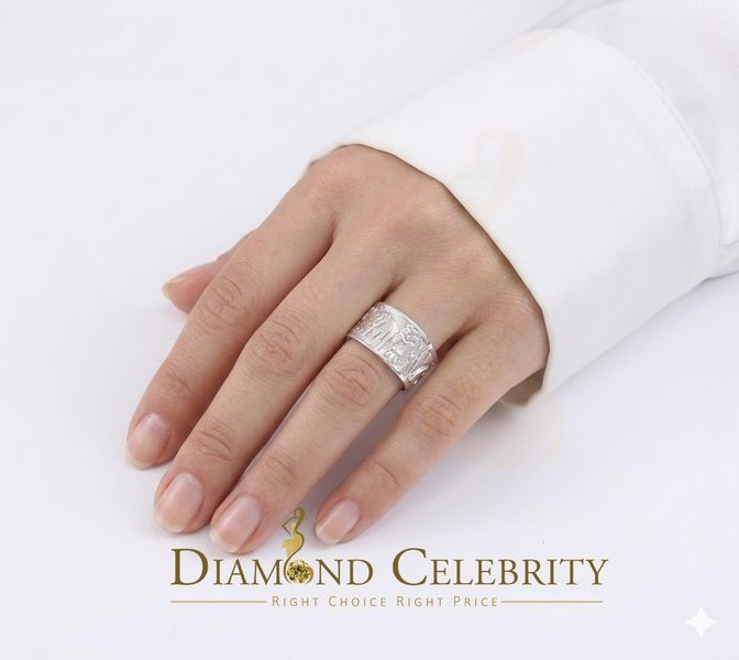 DiamondCelebritees White 925 Sterling Silver Lucky Solid Good Luck Women's Ring SZ 7