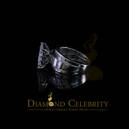 DiamondCelebritees 925 White Square 2.34 ct Cubic Zirconia Silver Engagement Womens Ring Size 7