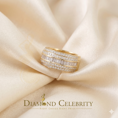 DiamondCelebritees Sterling Yellow Silver 4.50ct Cubic Zirconia ROUND Band Men's Ring Size 8.5