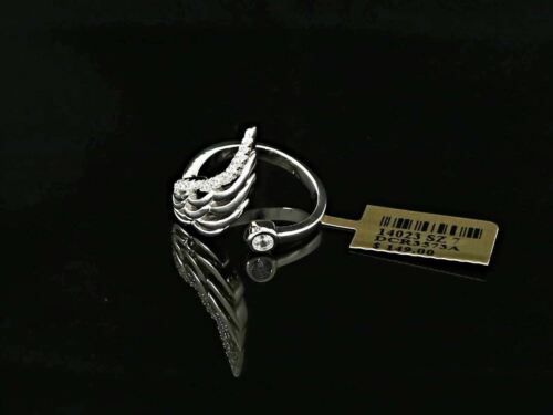 DiamondCelebritees 925 Sterling White Silver Angel Wing Ring Size 6.5 with 1.50ct Cubic Zirconia