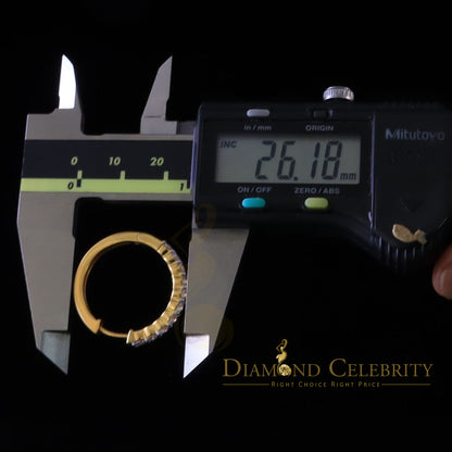 DiamondCelebritees 2.00ct Moissanite Yellow 925 Sterling Silver Women's Hoop Earrings