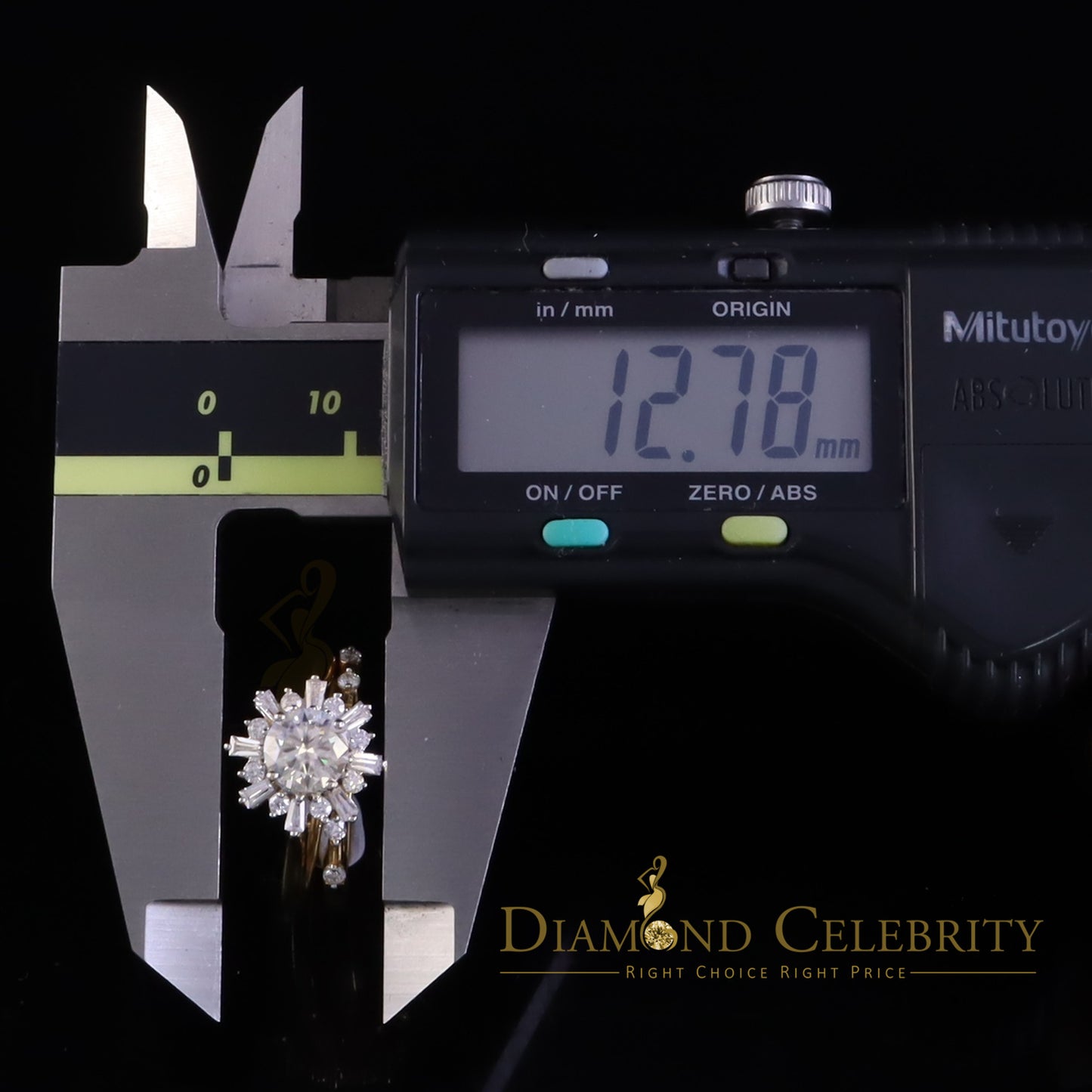 DiamondCelebritees New Solitaire Bridal Yellow Silver 1.25ct VVS D Moissanite Ring SZ 7 for Women
