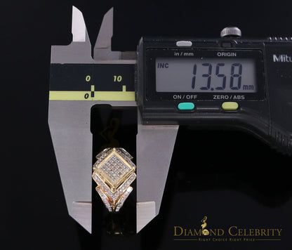 DiamondCelebritees Real 0.66ct Diamond 925 Sterling Silver Yellow Square Womens Engagement Ring SZ7
