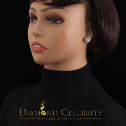 DiamondCelebritees 10K Real Yellow Gold with 1.20CT Real Diamond Men's/Women's Stud Earrings
