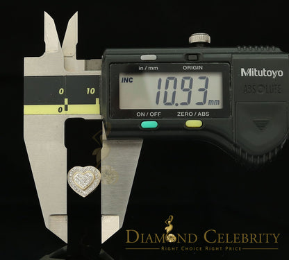DiamondCelebritees Aretes Para Hombre Heart 925 Yellow Silver 0.20ct Diamond Women's /Men's Earring