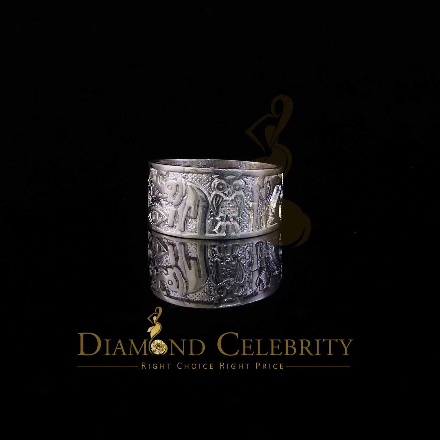 DiamondCelebritees White 925 Sterling Silver Lucky Solid Good Luck Women's Ring SZ 7