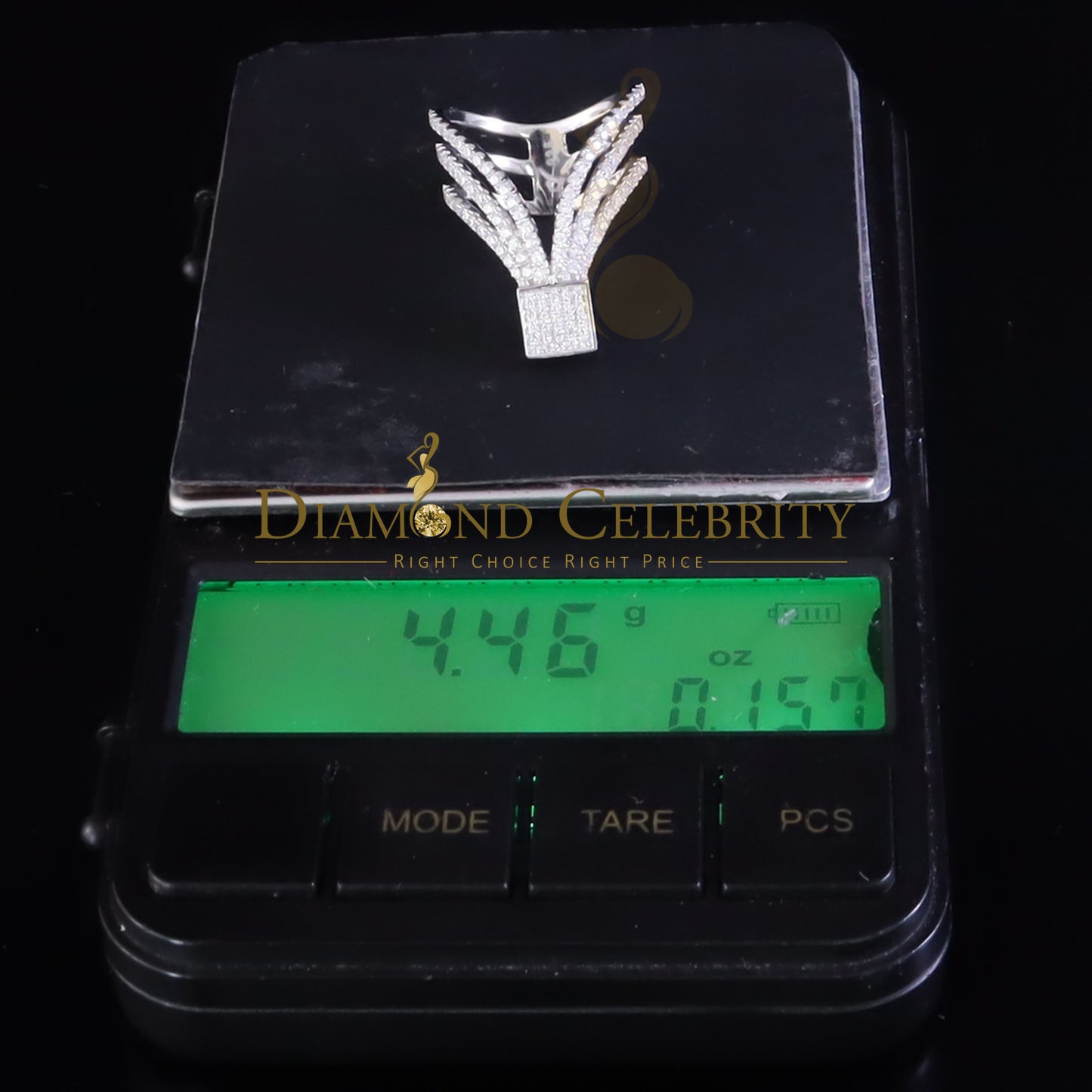 DiamondCelebritees 925 Sterling 1.50ct Cubic Zirconia White Silver Cocktail Womens Ring Size 6.
