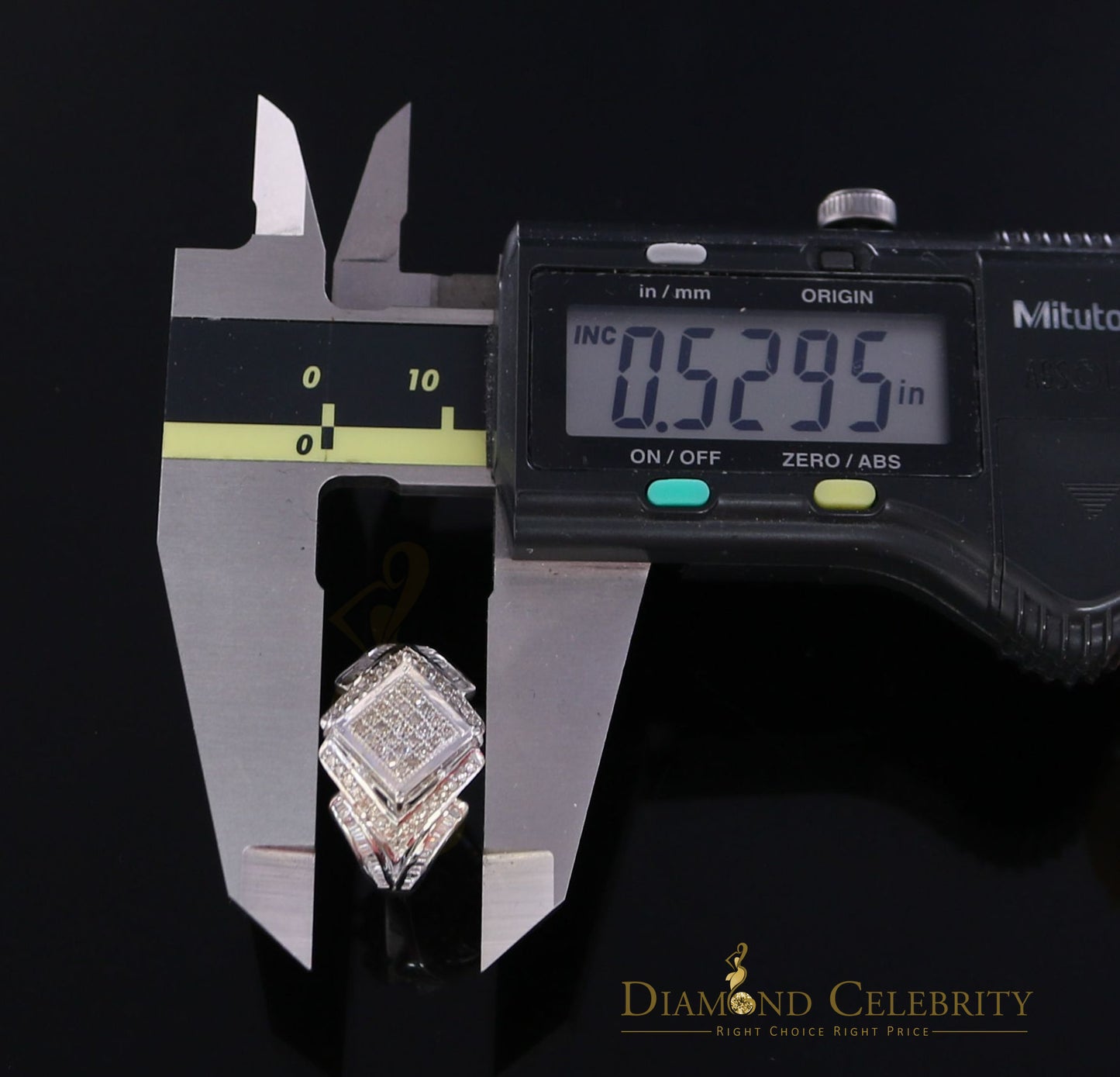 DiamondCelebritees 0.66CT Real Diamond 925 Sterling Silver White Square Men's Engagement Ring SZ 7