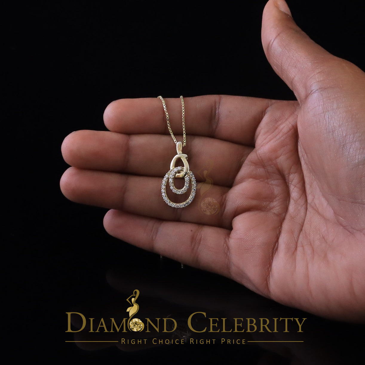 DiamondCelebritees Yellow Sterling Silver Attractive Charm FASHION Pendant 2.64ct Cubic Zirconia