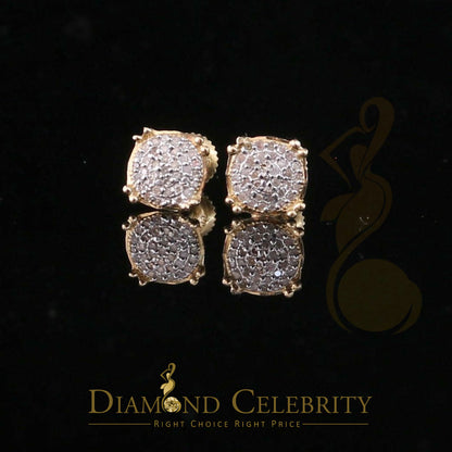 DiamondCelebritees 0.15ct Diamond 925 Sterling Silver Yellow For Men's / Women's Round Earrings