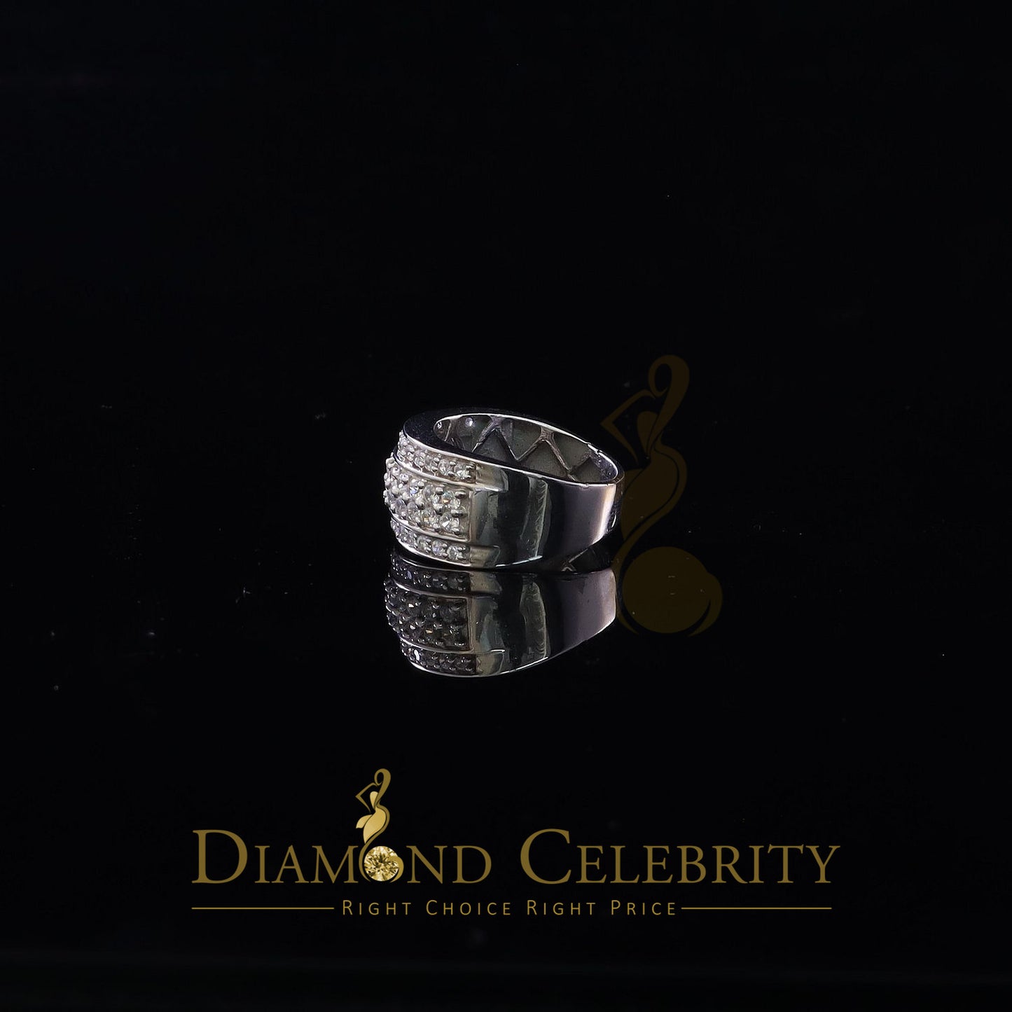 DiamondCelebritees 925 Sterling White Silver 6.0ct Cubic Zirconia Wide Round Women's Ring Size 7.5