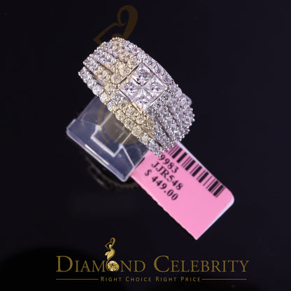 DiamondCelebritees 6.56ct Cubic Zirconia White 925 Silver Wedding 3PC Bridal Womens Ring Size 8