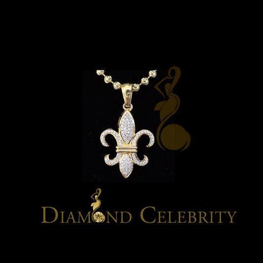 DiamondCelebritees Promise Yellow 925 Sterling Silver Fleur de Lis Pendant 0.50ct Cubic Zirconia