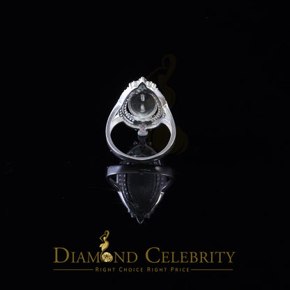 DiamondCelebritees White CZ 925 Sterling Silver Catholic St Jude Fancy Women's Religious Ring SZ 7