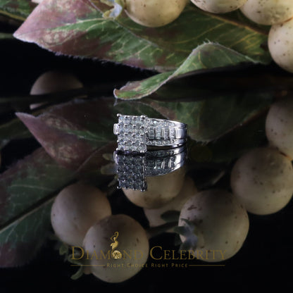 DiamondCelebritees 925 White Silver Square 1.10ct Cubic Zirconia Engagement Women's Ring Size 8