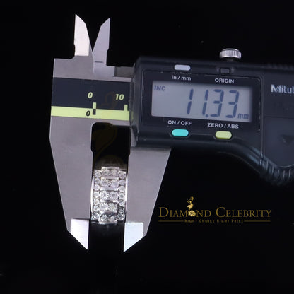 DiamondCelebritees 0.10ct Round Cut 925 Silver White Diamond Cluster Men's Wedding Band Ring SZ 11