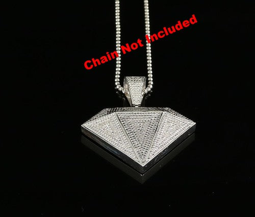 DiamondCelebritees  0.33ct Genuine Diamond Stones Diamond Shape 925 Sterling White Silver Pendant