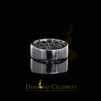 DiamondCelebritees 0.45 CT Real Diamond 925 Silver White Band Shine Men's Engagement Ring Size 11