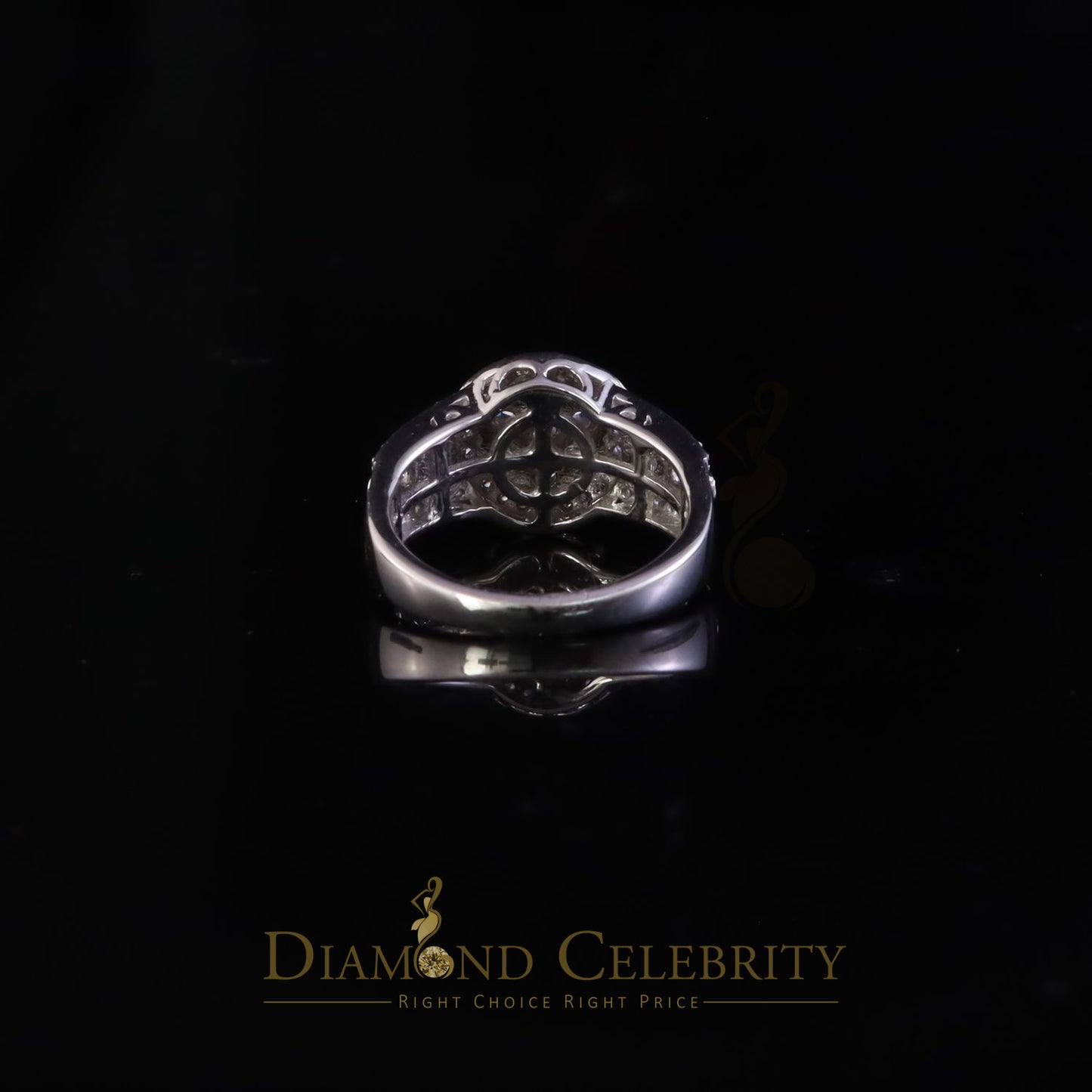 DiamondCelebritees 925 White Silver 2.10ct Cubic Zirconia Round Engagement For Women's Ring Size 07