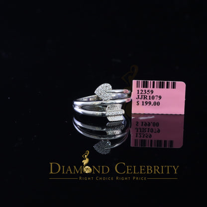 DiamondCelebritees 0.59ct Cubic Zirconia 925SterlingWhiteSilver Arrow Womens/Men's Ring Size 8