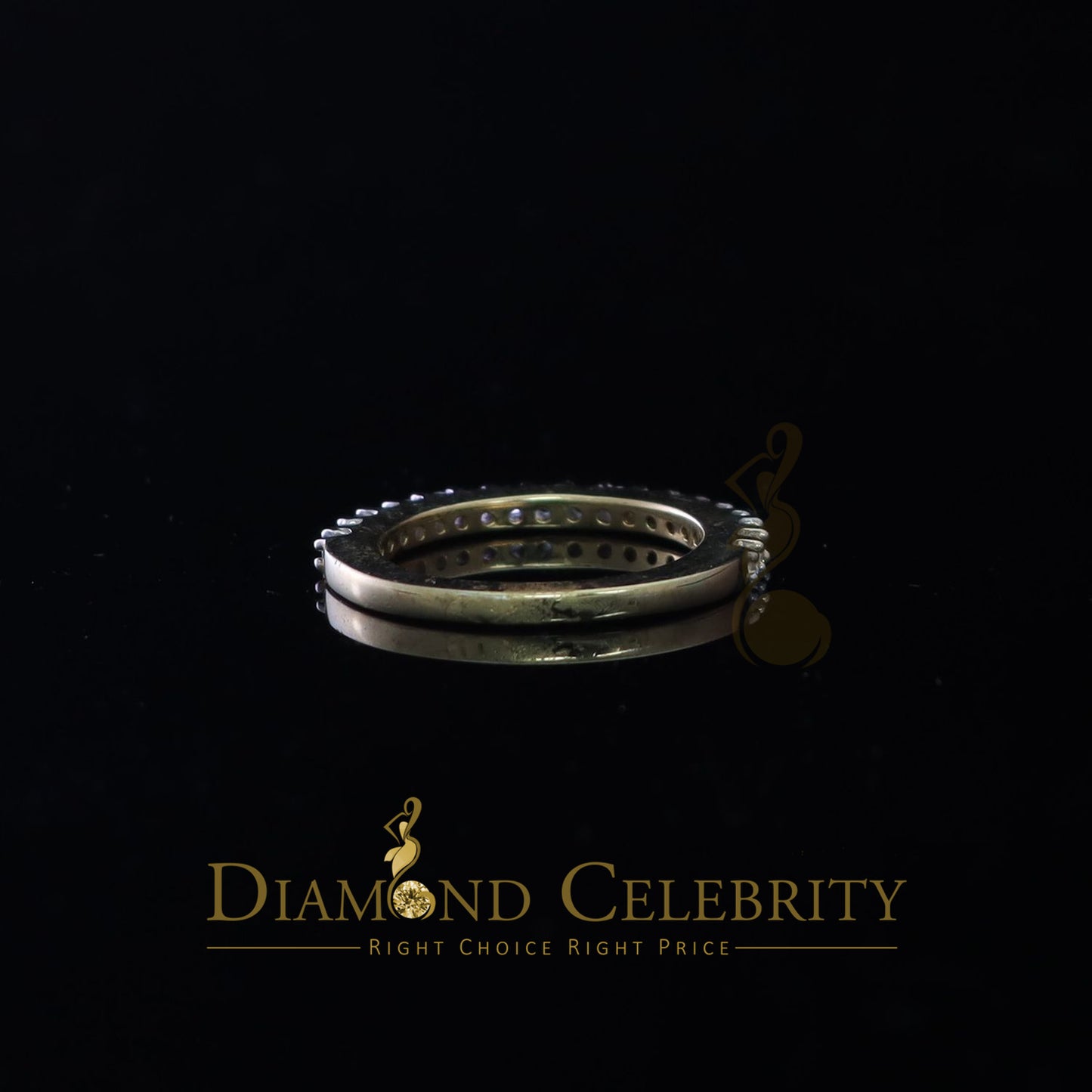 DiamondCelebritees 1.40ct 925 Sterling Yellow Silver Round Cubic Zirconia Women's/Men's Ring Size 7