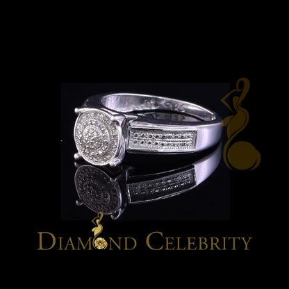 DiamondCelebritees 0.15CT Real Diamond 925 Sterling White Silver Engagement Round Womens Ring Sz 7