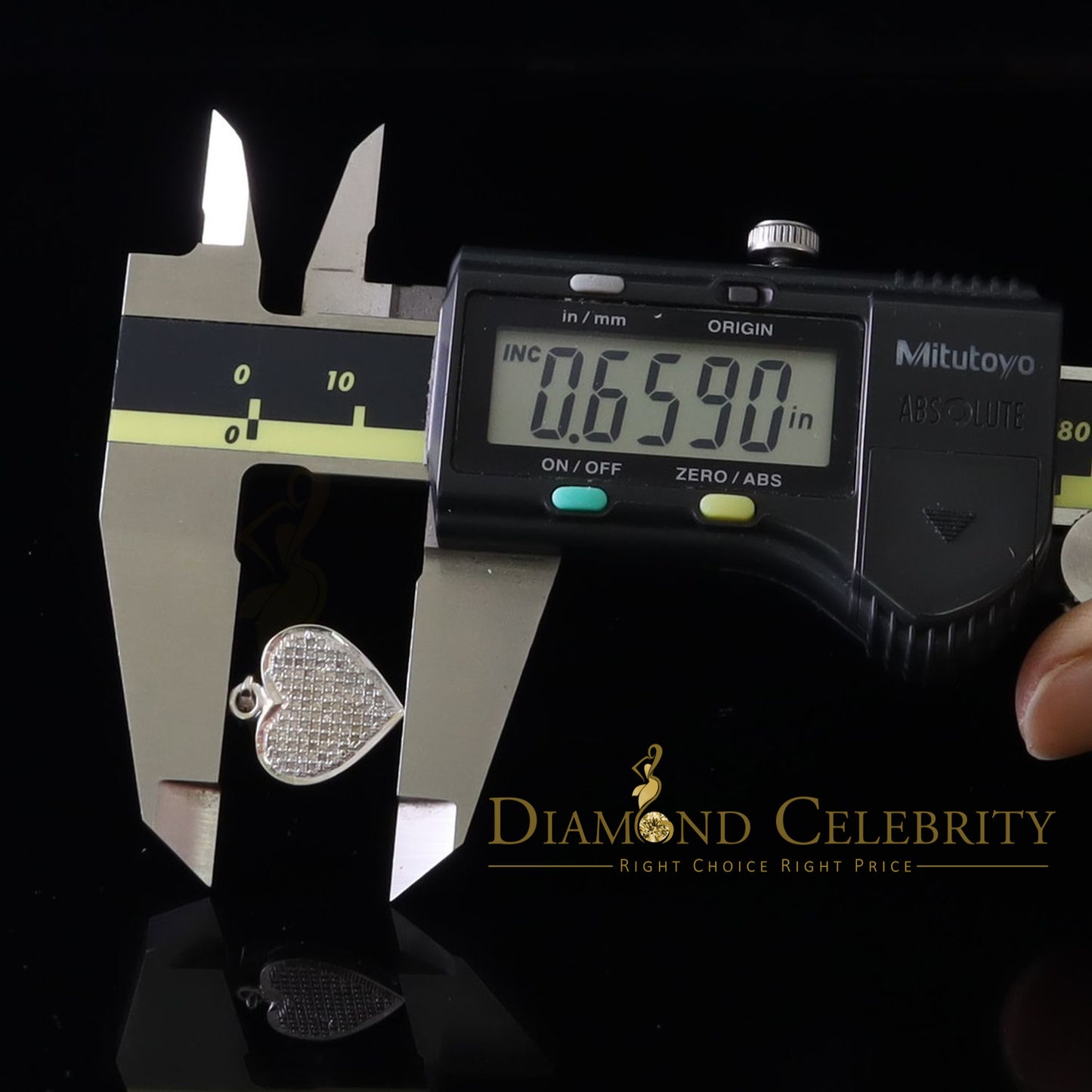 DiamondCelebritees  Real 0.25ct Diamond Sterling 925 Silver HEART Charm Necklace White Pendant
