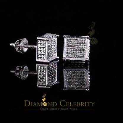 DiamondCelebritees 925 Sterling Silver 0.15ct Real Diamond For Women's & Men's White Stud Earrings