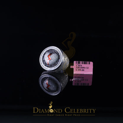 DiamondCelebritees 11.64ct Cubic Zirconia White silver Broken Heart Band Cocktail Ring Size 10.5