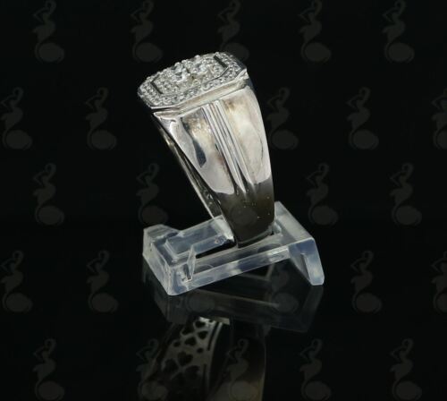 DiamondCelebritees Men's 925 Sterling White Silver Octagon 1.50ct Cubic Zirconia Ring Size 12