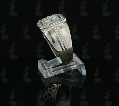 DiamondCelebritees Men's 925 Sterling White Silver Octagon 1.50ct Cubic Zirconia Ring Size 12