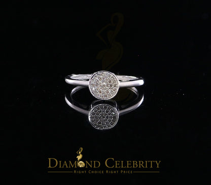 DiamondCelebritees 0.10CT Diamond 925 Sterling White Silver Round Engagement Womens Ring Size 7