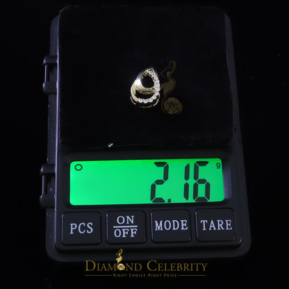 DiamondCelebritees Sterling Yellow Silver Pear Fashion Pendant with 0.00ct Cubic Zirconia Stone