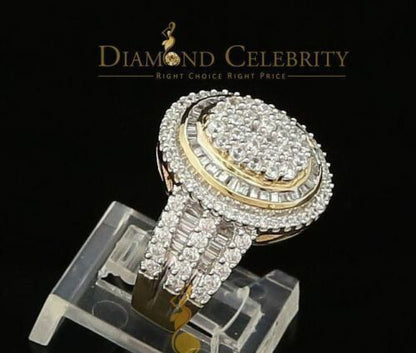 DiamondCelebritees 925 Sterling Silver Yellow Cubic Zirconia 5.0ct Oval Engagement Womens Ring SZ 7