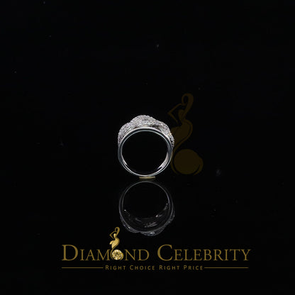 DiamondCelebritees 925 Sterling White Silver Round chain 2.0ct Cubic Zirconia Womens Ring Size 7