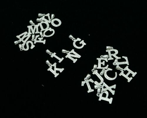Attractive Sterling SilverAll Alphabet Letter White Pendant with Cubic Zirconia