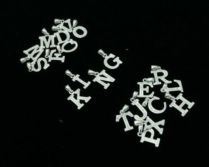 Attractive Sterling SilverAll Alphabet Letter White Pendant with Cubic Zirconia