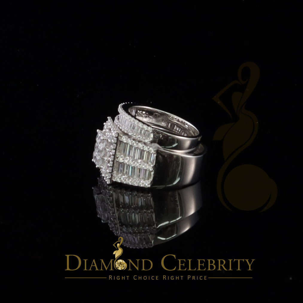 DiamondCelebritees 925 Sterling White Silver Square 5.0ct Cubic Zirconia Bridal Womens Ring Size 8