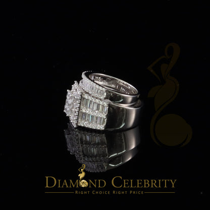DiamondCelebritees 925 Sterling White Silver Square 5.0ct Cubic Zirconia Bridal Womens Ring Size 8