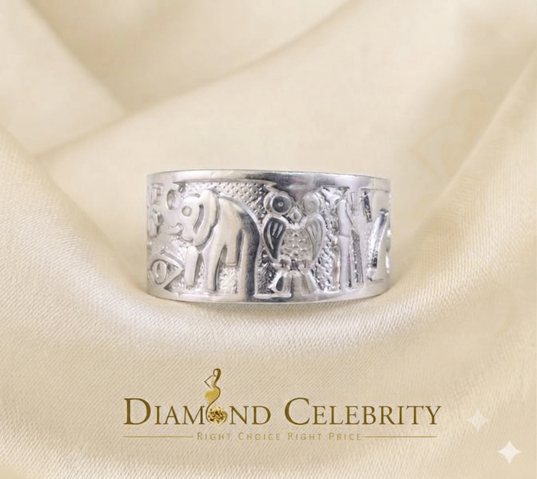 DiamondCelebritees White 925 Sterling Silver Lucky Solid Good Luck Women's Ring SZ 7