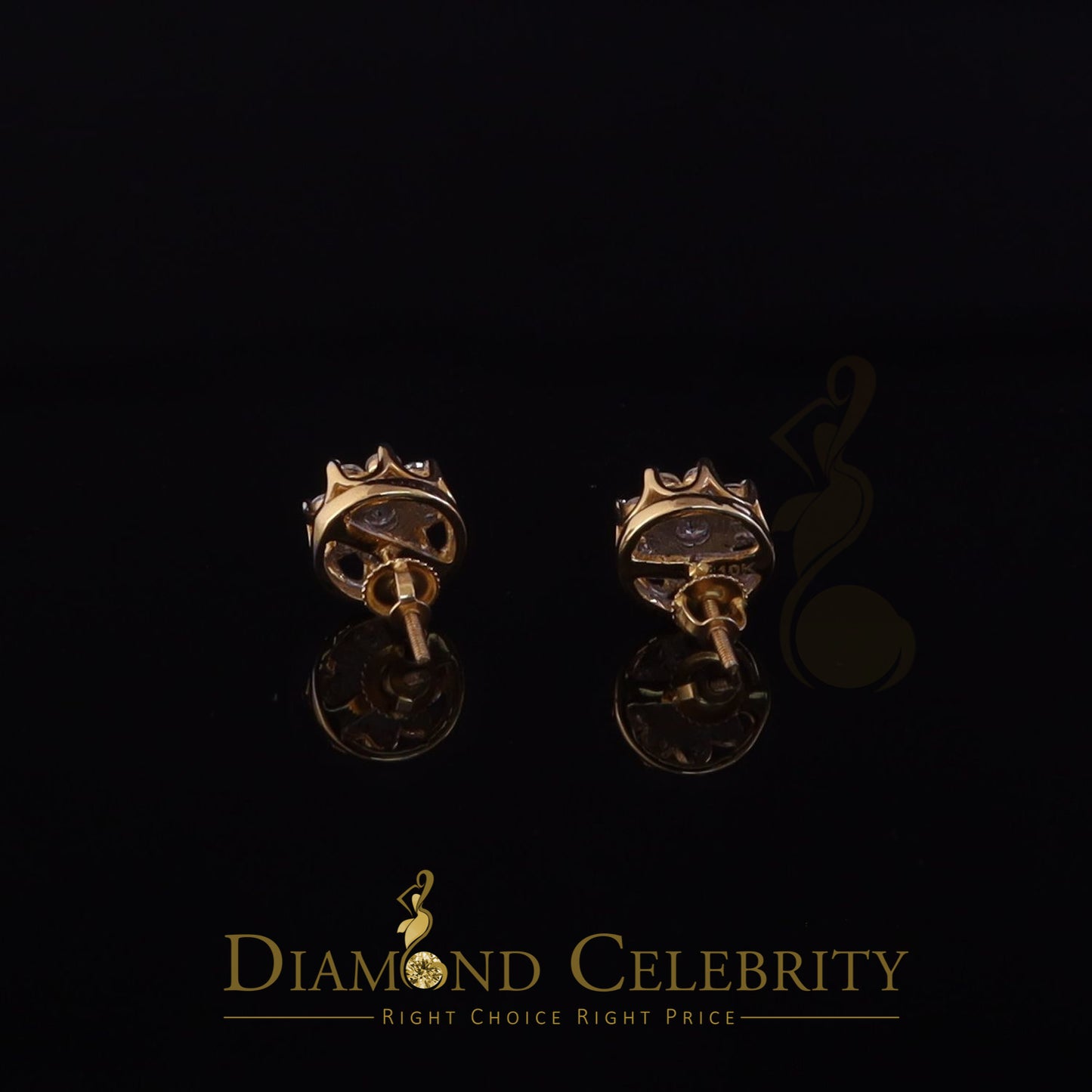 DiamondCelebritees FLORAL Earrings 10k Real Yellow Gold 1.00ct Vvs 'D' Color Genuine Moissanite